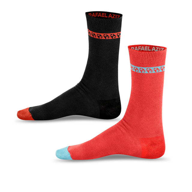 Qara Qirmizi Designer Socks