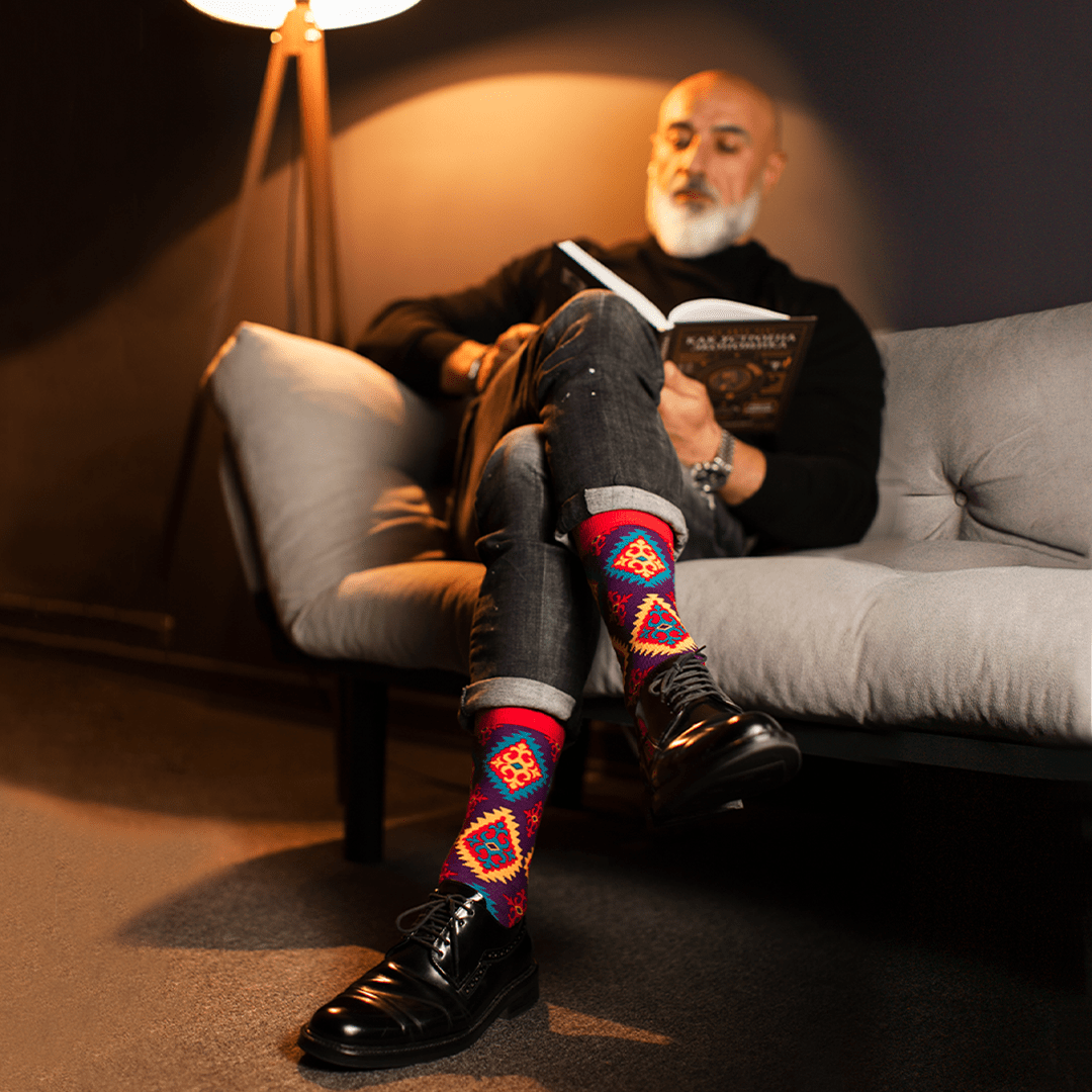 designer mens dress socks Dynamocks Illusion Designer Cotton Dress Socks Crew