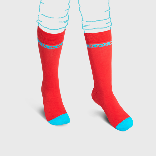 red designer socks for men