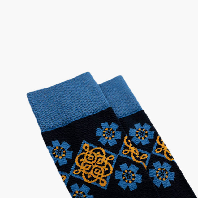 Goel Blue Designer Socks - Side View