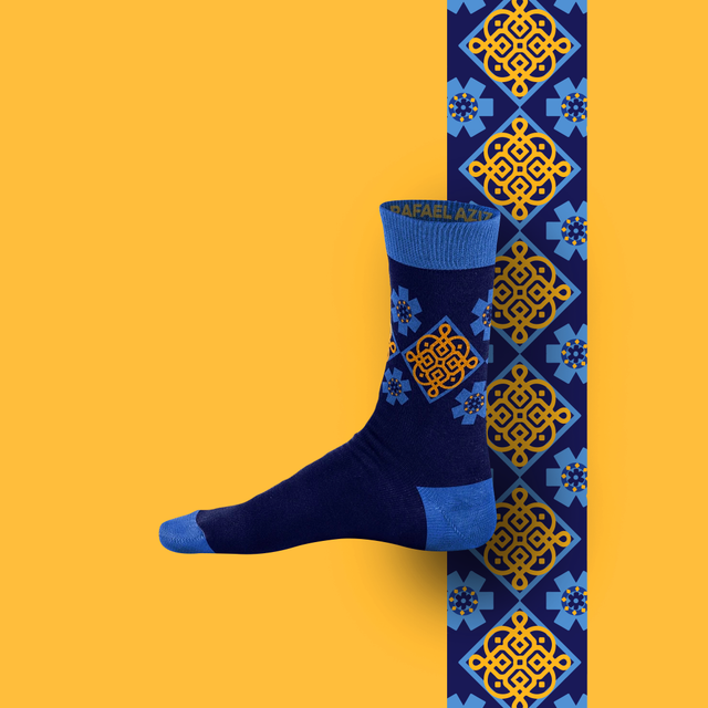 Goel Blue Designer Socks Ornament